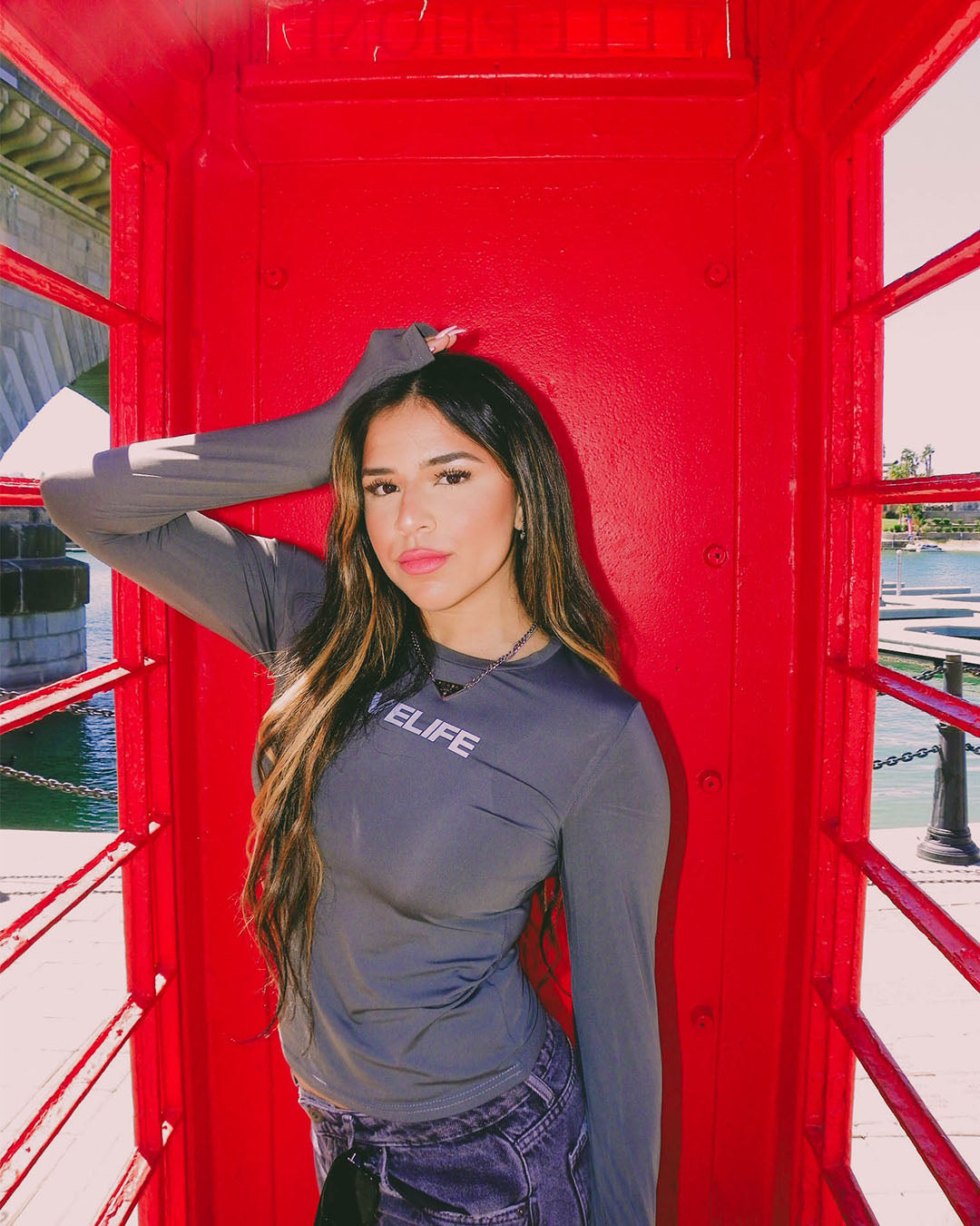 "LIVE LIFE" Long Sleeve Top Basic - Grey (Skims Style)